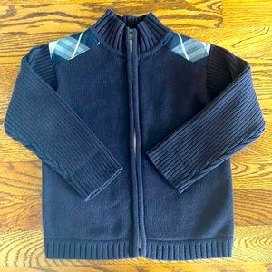 Burberry Boys navy zip up cardigan size 3